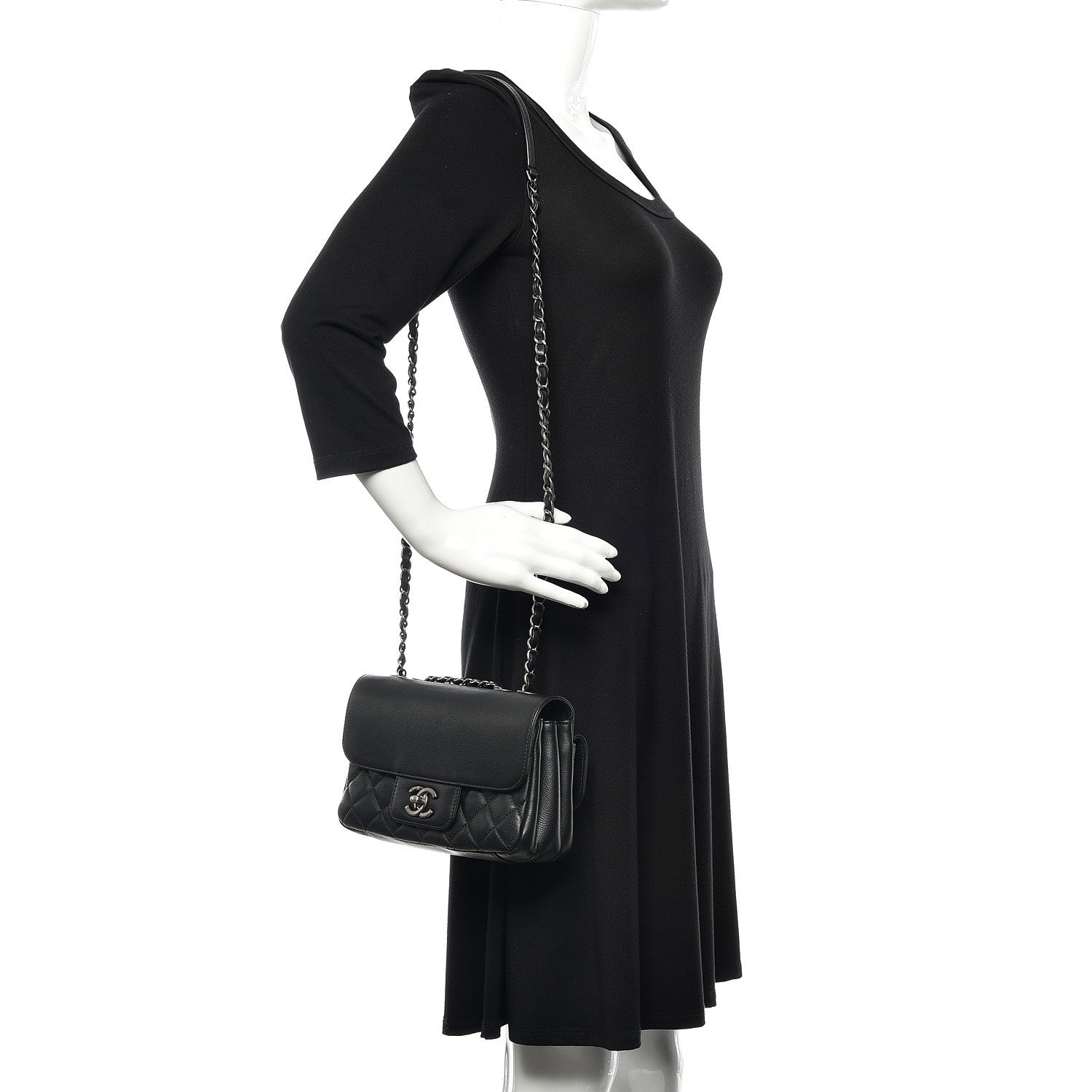 Chanel Caviar All About Flap Bag Black 2 of 11