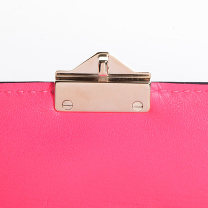 Valentino Garavani Nappa Canvas Camouflage Medium Glam Lock Rockstud Flap Fuxia Fluo 8 of 8