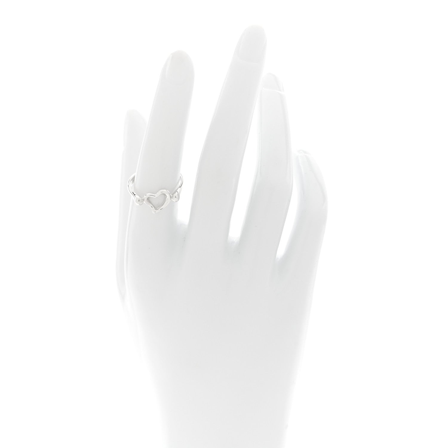 Tiffany Sterling Silver Elsa Peretti Open Heart Ring 54 6.75 2 of 5
