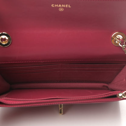 Chanel Lambskin Quilted Trendy CC Wallet On Chain WOC Dark Pink 4 of 4