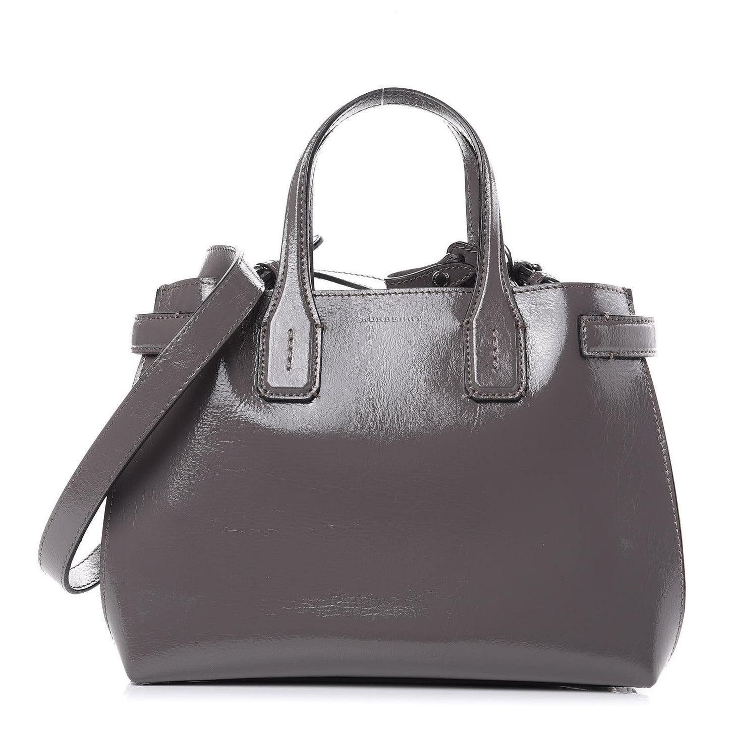 Soft Calfskin Small Banner Tote Sepia Grey