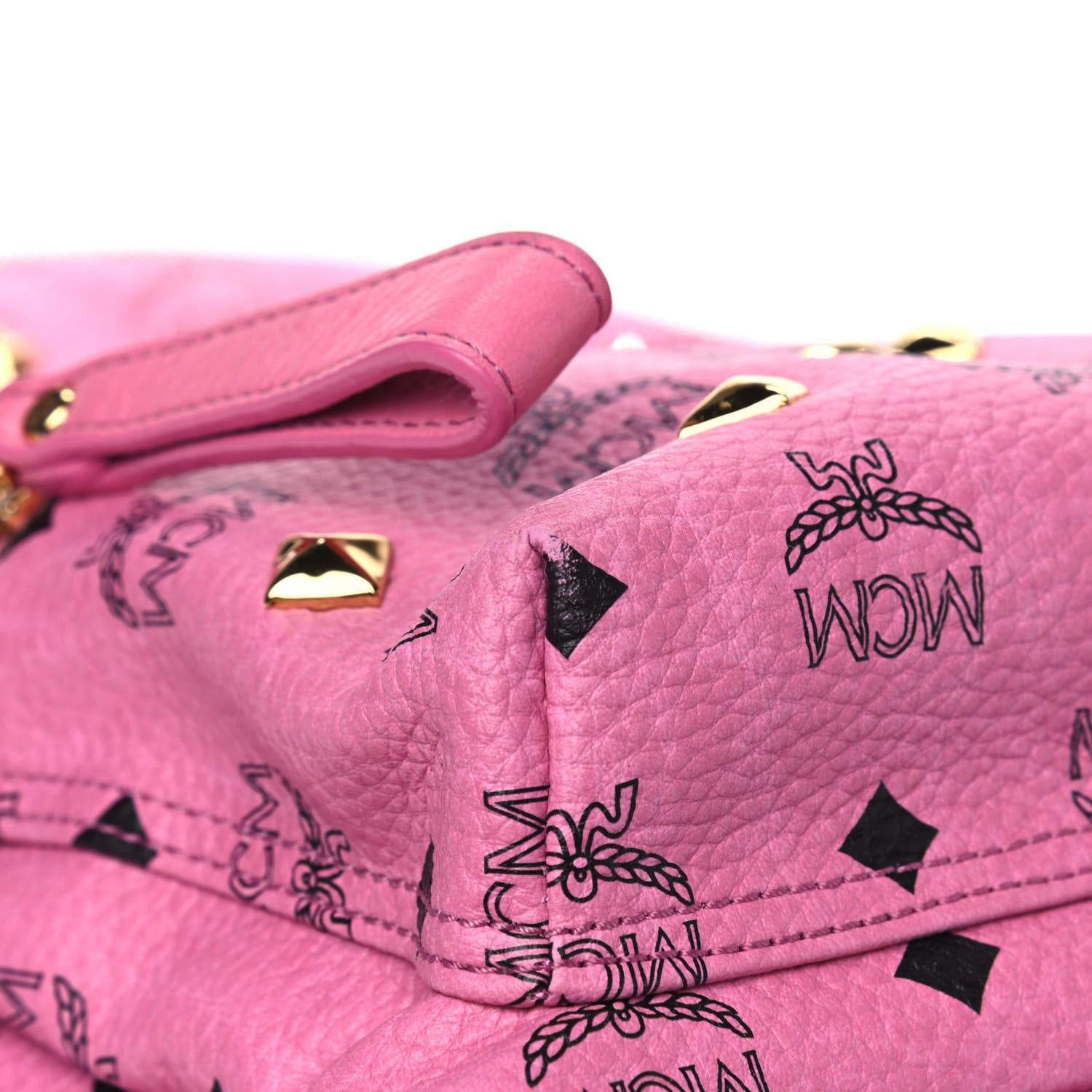 MCM Visetos Studded Medium Stark M Backpack Pink 6 of 10