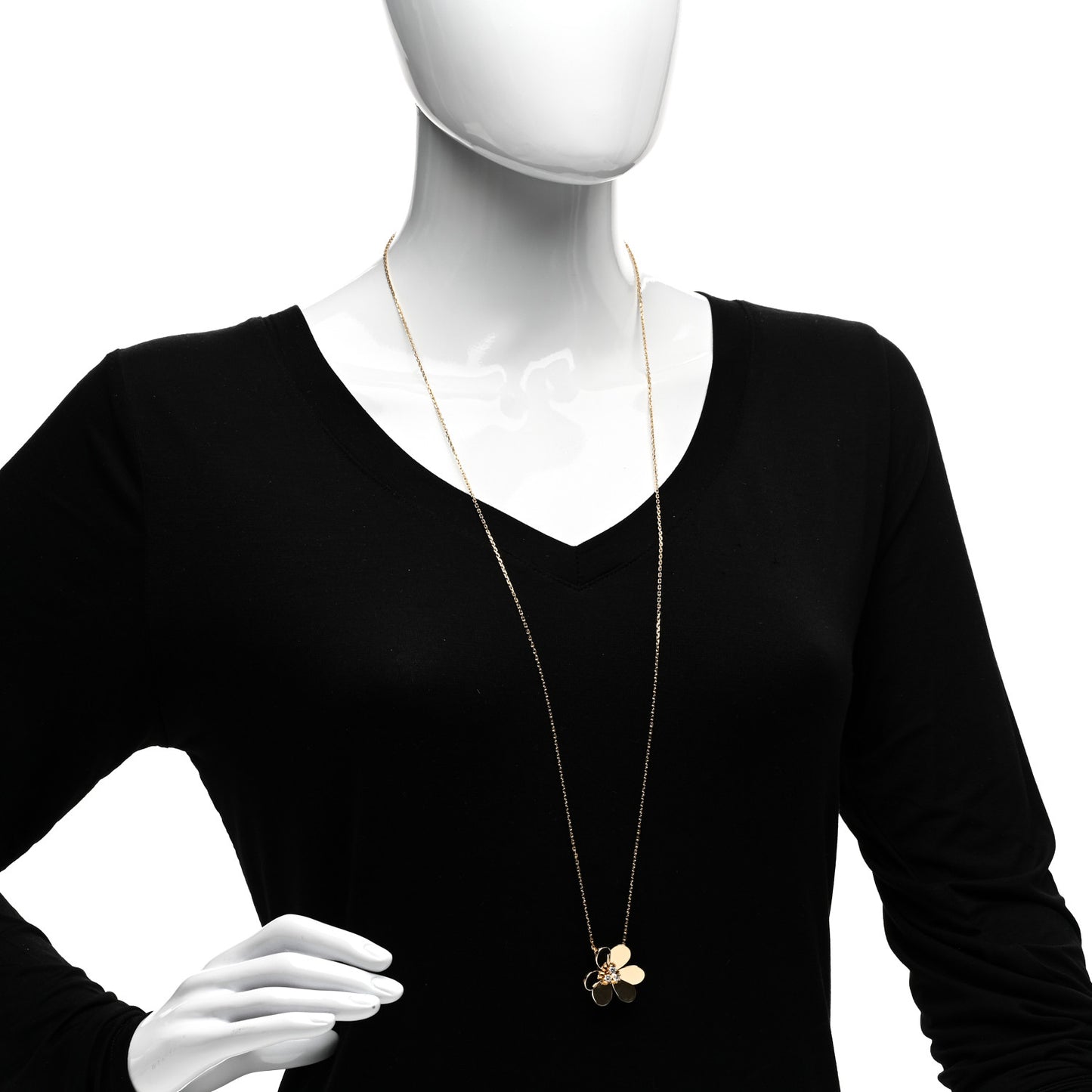 18K Yellow Gold Diamond Very Large Frivole Clip Pendant Necklace