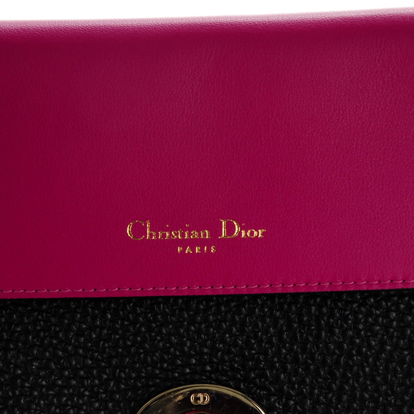 Bullcalf Medium Be Dior Flap Black Fraise