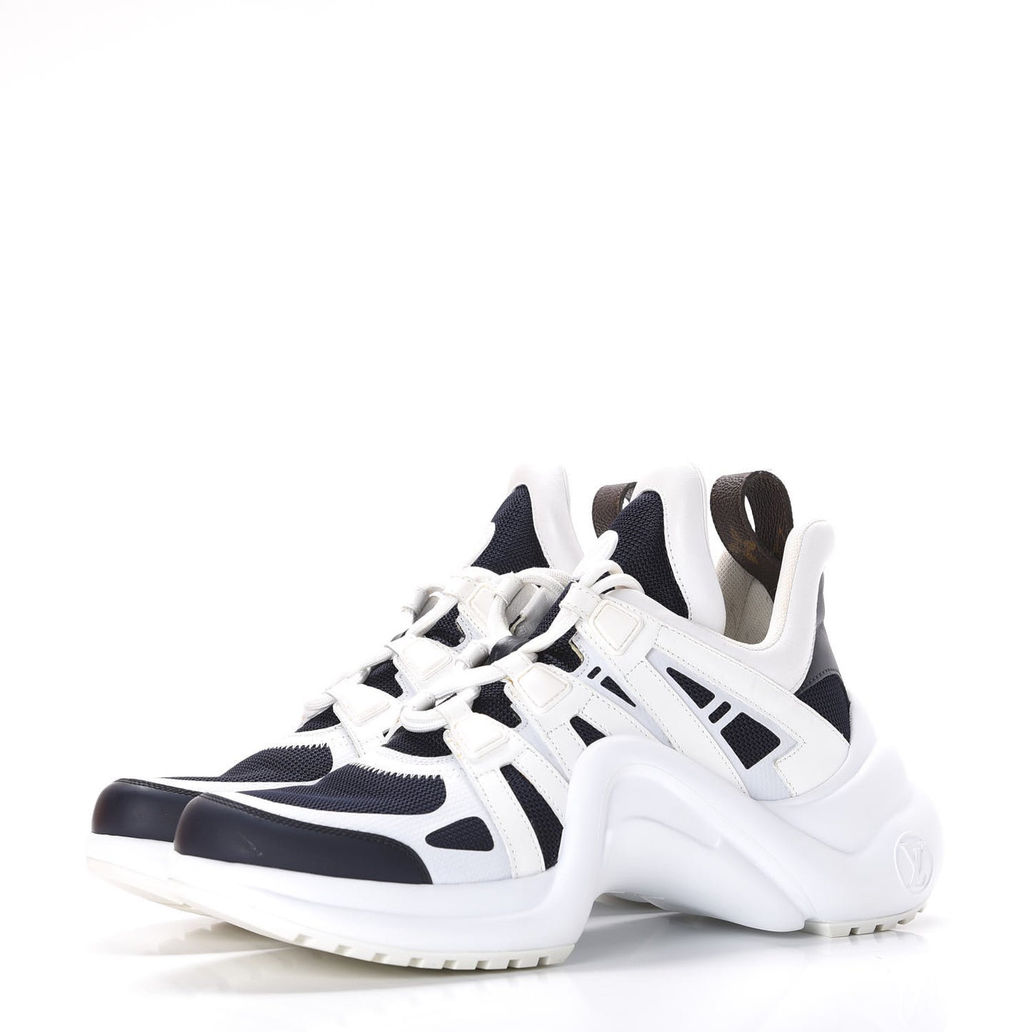 Calfskin Technical Nylon LV Archlight Sneakers 39 Marine
