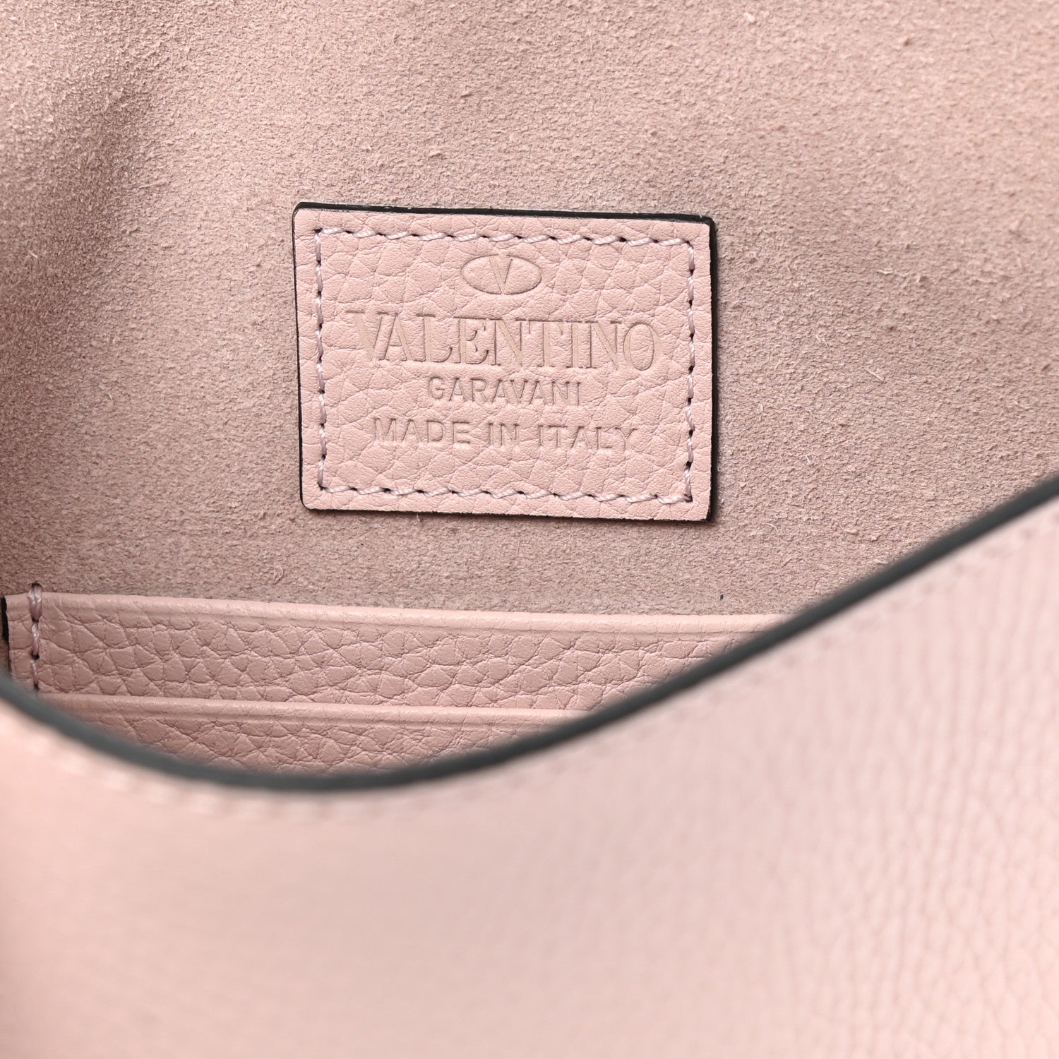 Valentino Garavani Pebbled Calfskin Medium Rockstud Envelope Flat Wristlet Pouch Water Rose 6 of 7