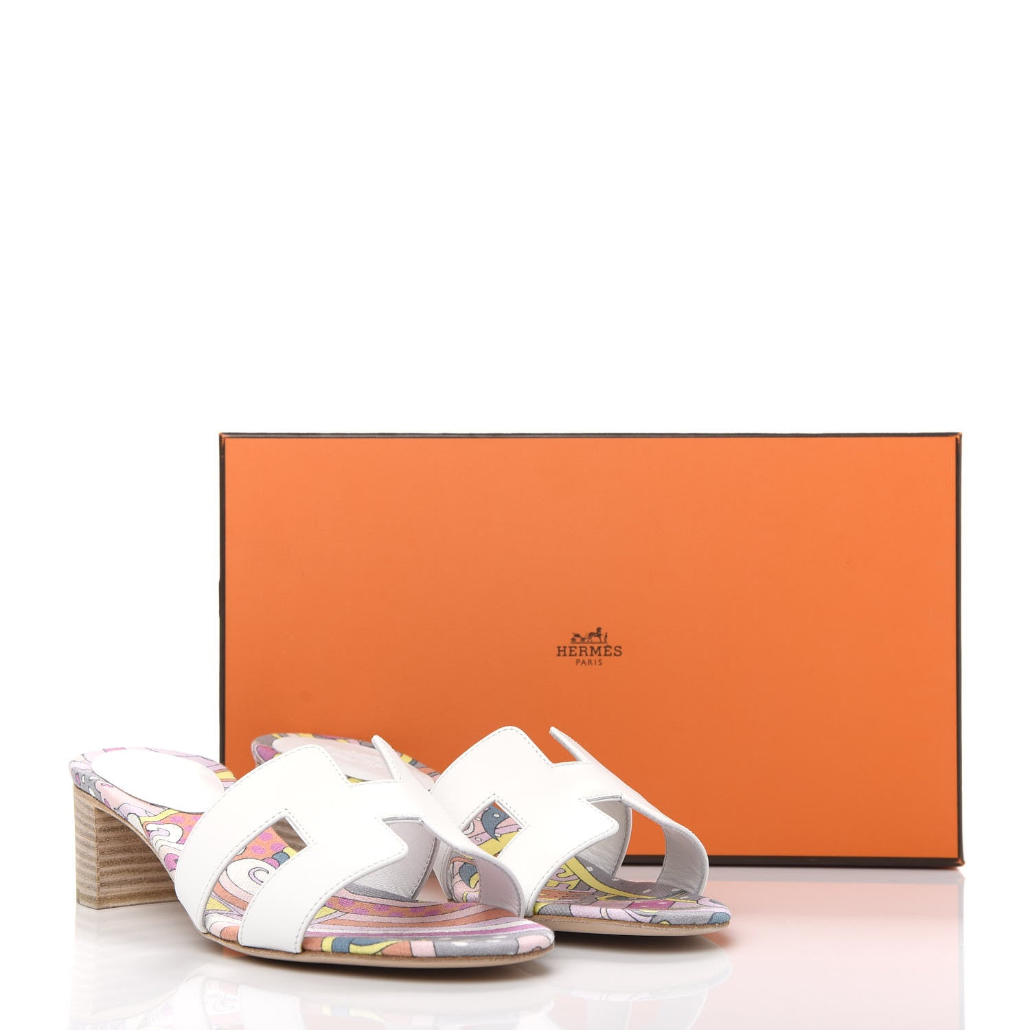 Hermes Box Calfskin Bois De Rose Oasis Sandals 37.5 White 11 of 11