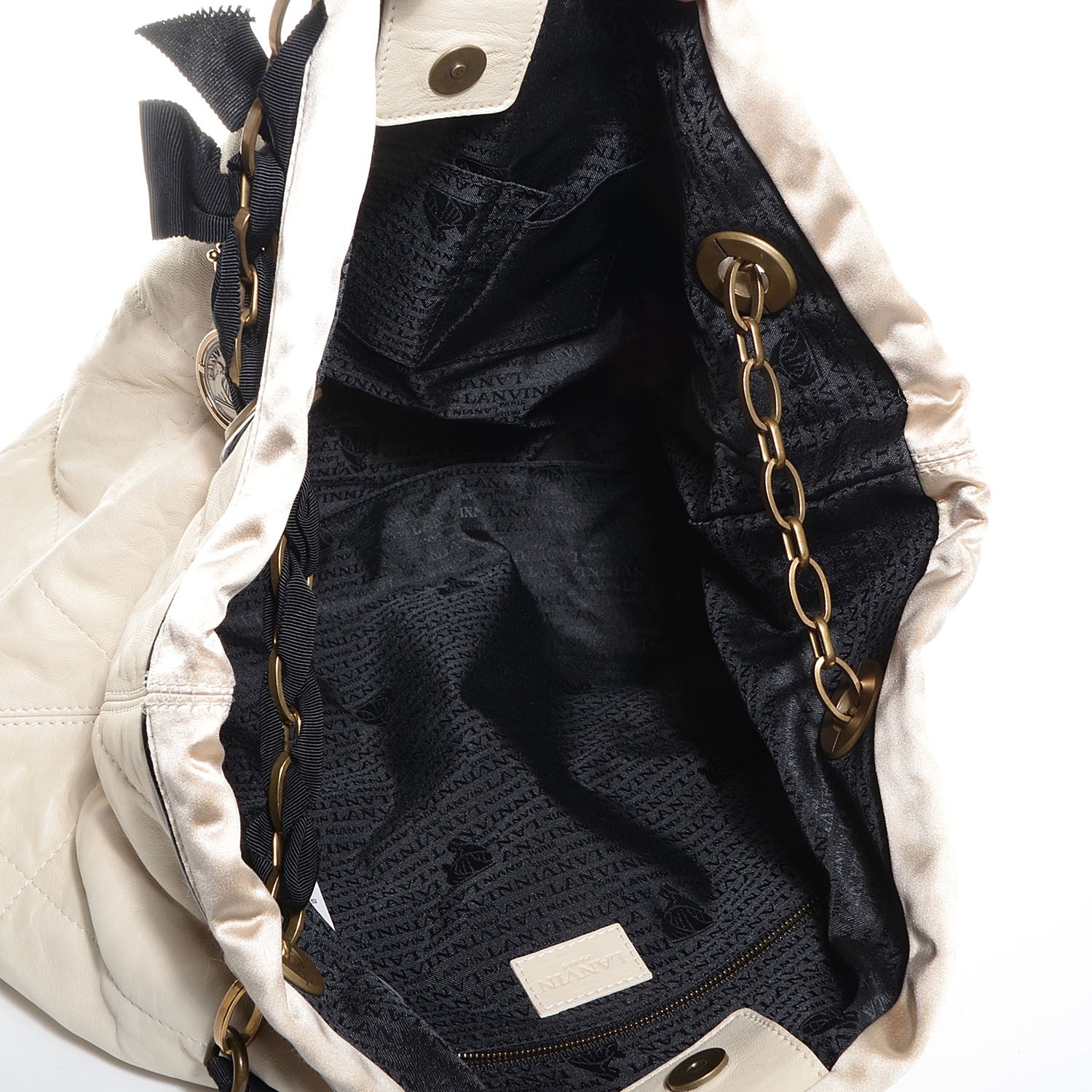 Lanvin Lambskin Quilted Amalia Cabas Tote Beige 5 of 8