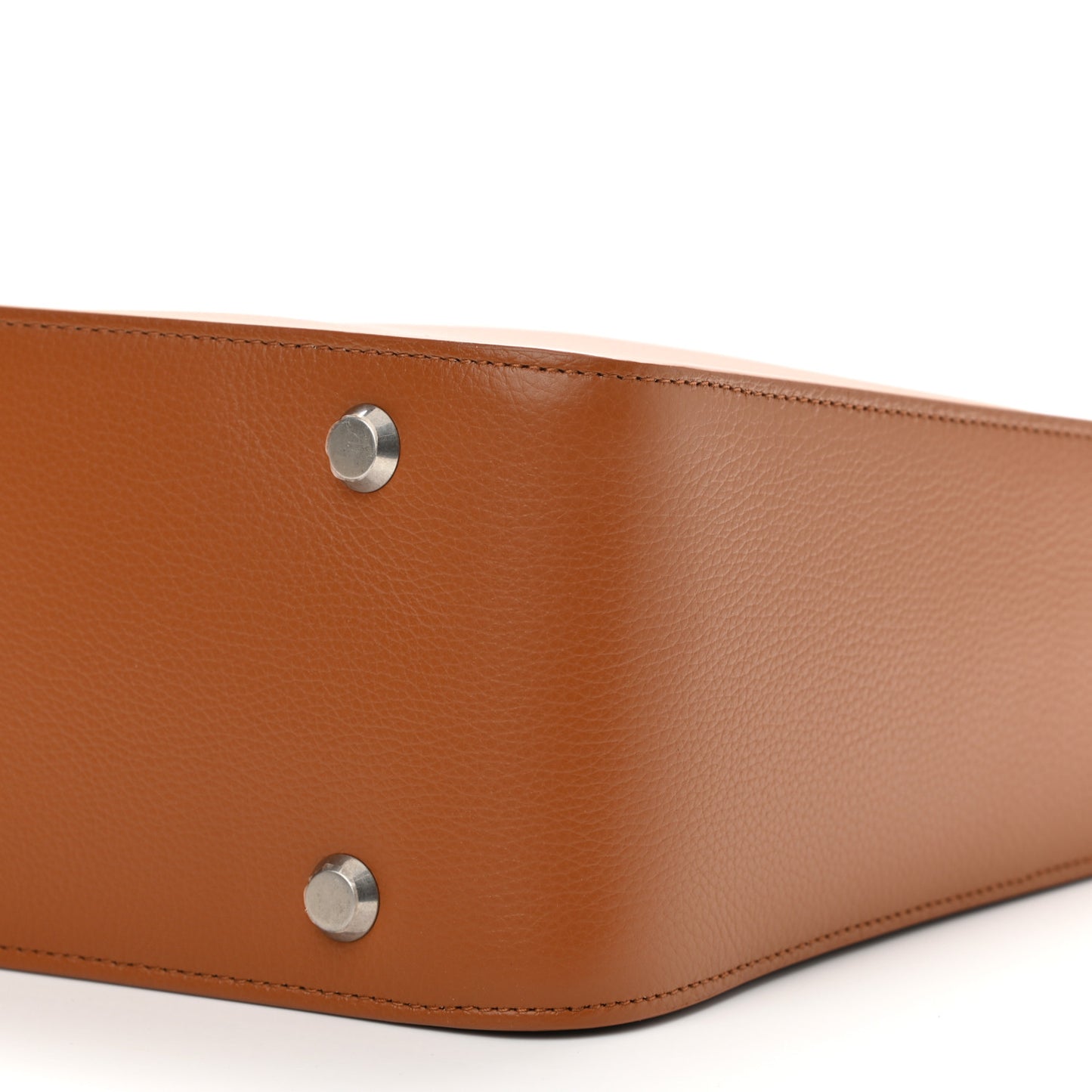 Calfskin Logo Embossed Small Tool 2.0 North-South Tote Camel