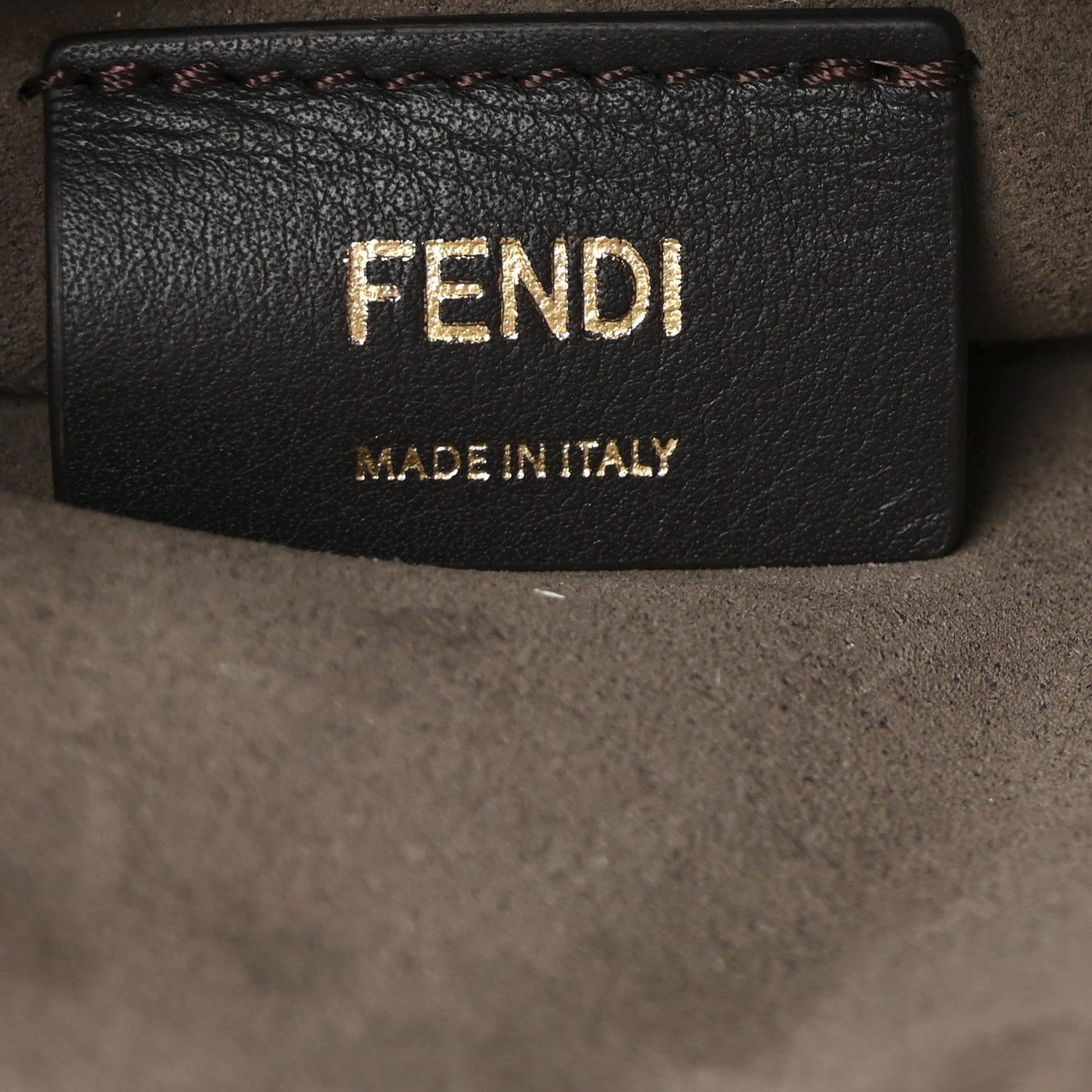 Fendi Vitello Grace Glazed Fabric FF 1974 Double F Shoulder Bag Alchemy Mogano Panna 6 of 10