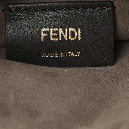 Fendi Vitello Grace Glazed Fabric FF 1974 Double F Shoulder Bag Alchemy Mogano Panna 6 of 10