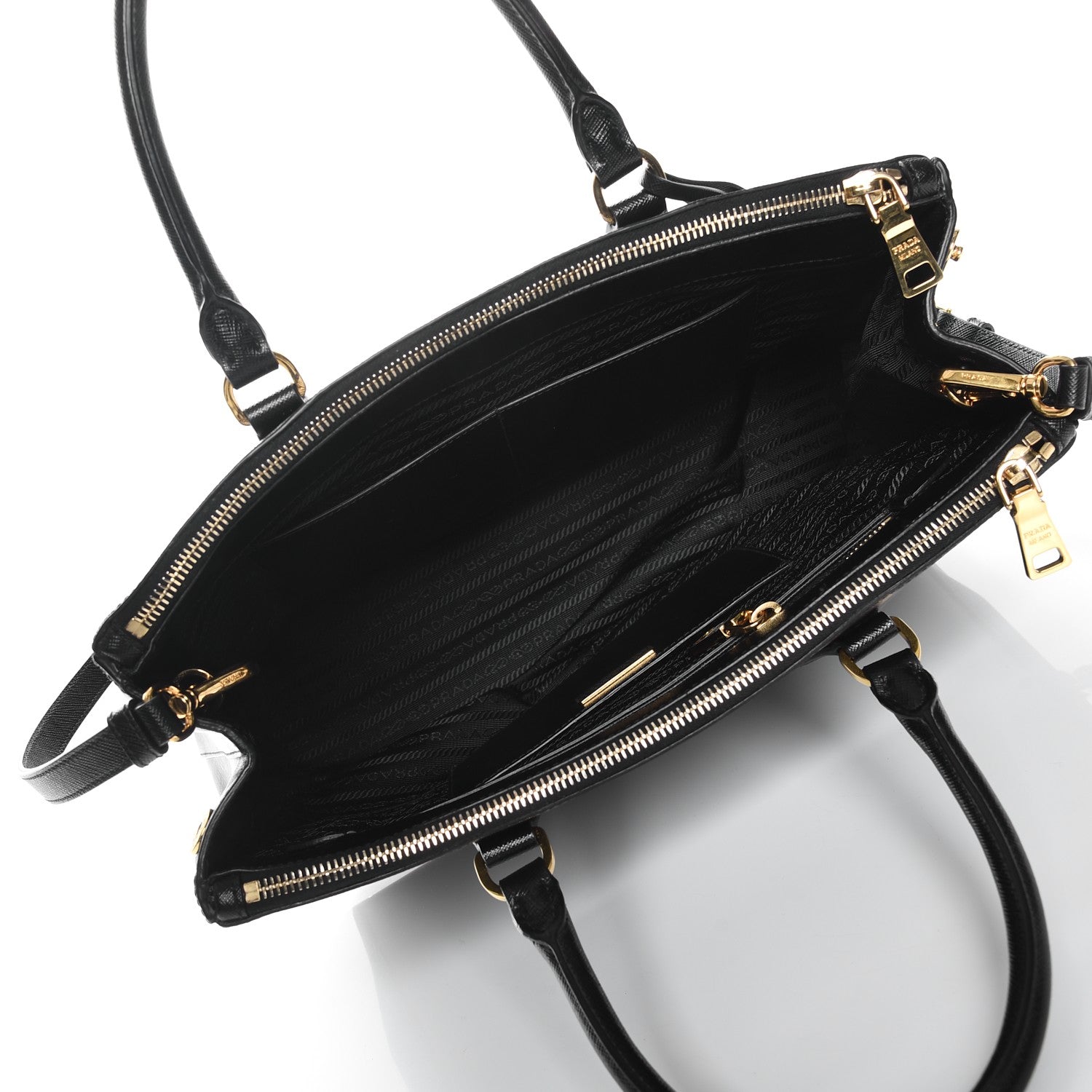 Prada Saffiano Medium Galleria Double Zip Tote Black 6 of 9