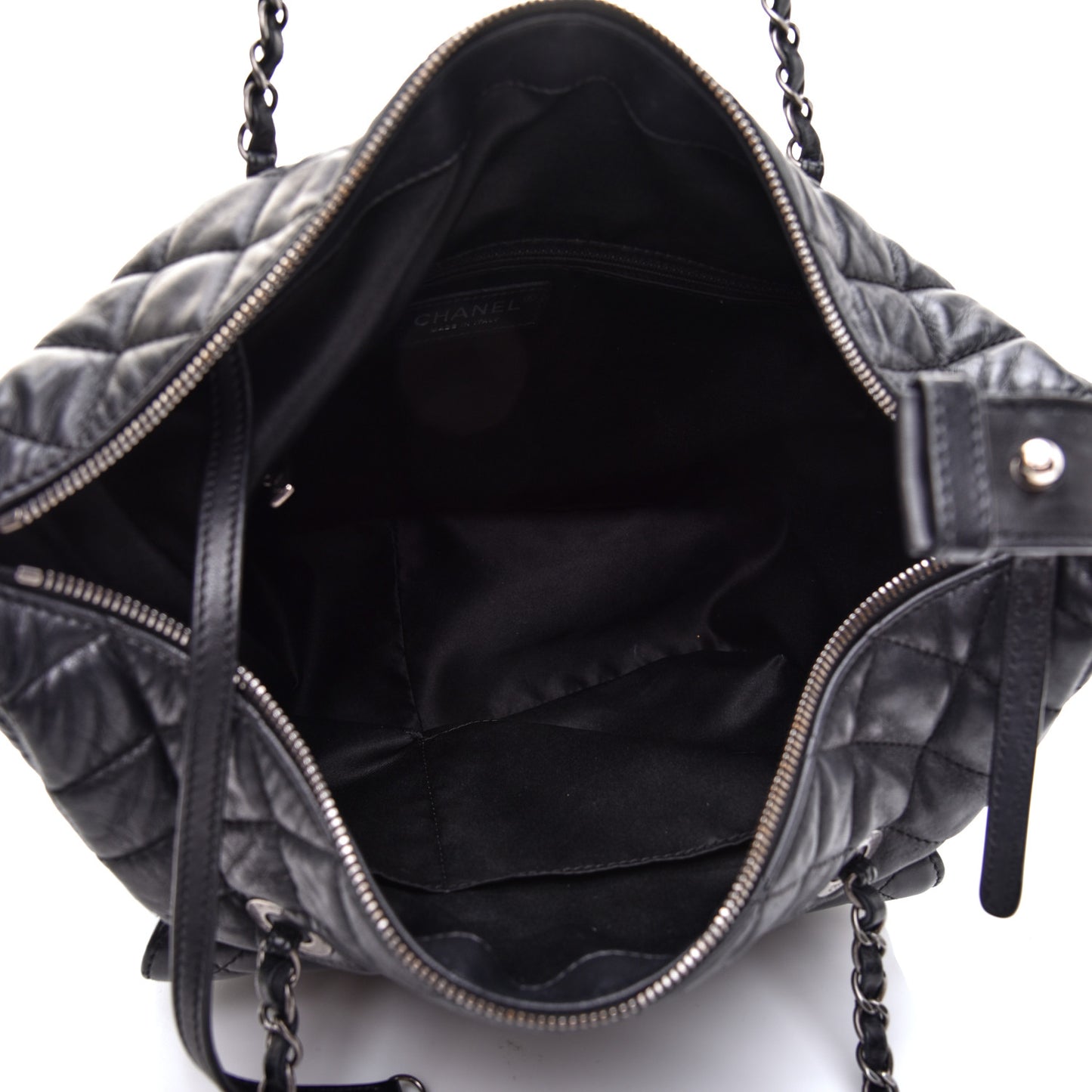 Lambskin Quilted Hobo Black