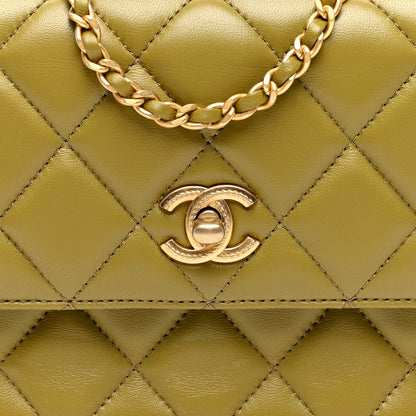 Chanel Lambskin Quilted Metal Top Handle Flap Green 8 of 10