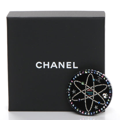 Chanel Glittered Resin Strass Brooch Black Pink 5 of 5