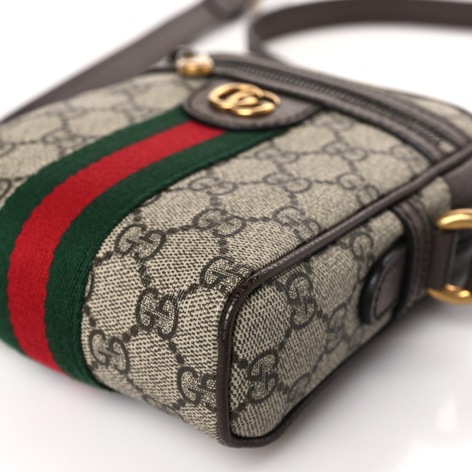 Gucci GG Supreme Monogram Web Mini Ophidia Messenger Brown 9 of 9