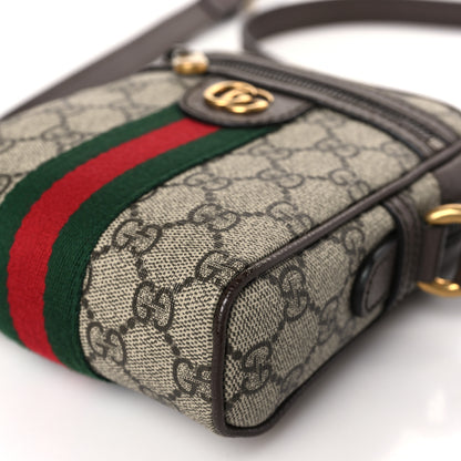 Gucci GG Supreme Monogram Web Mini Ophidia Messenger Brown 9 of 9