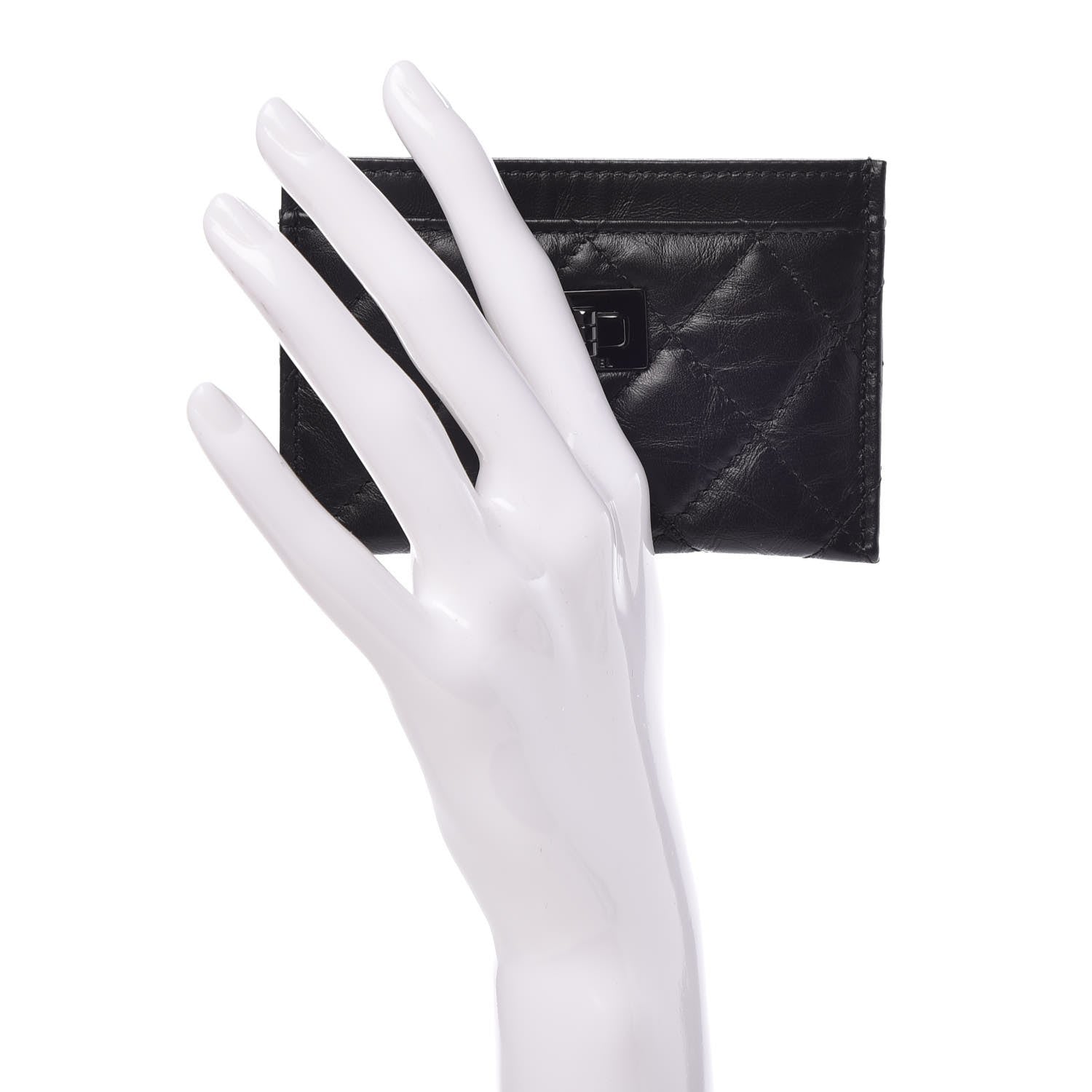 Chanel Aged Calfskin Quilted Reissue Card Holder So Black 2 of 9