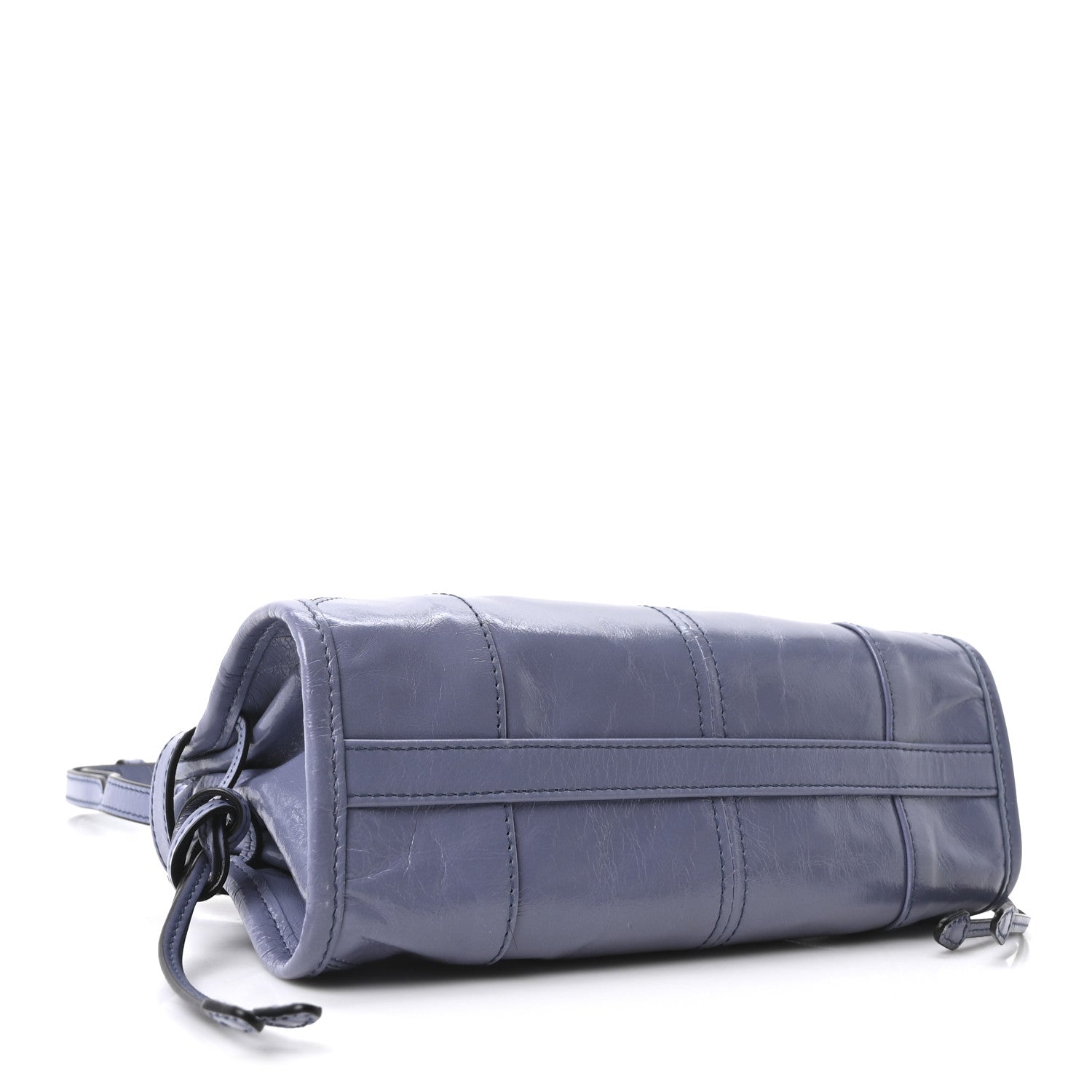 Prada Glossy Calfskin Triangle Mini Bonnie Shoulder Bag Aviation Blue 4 of 10