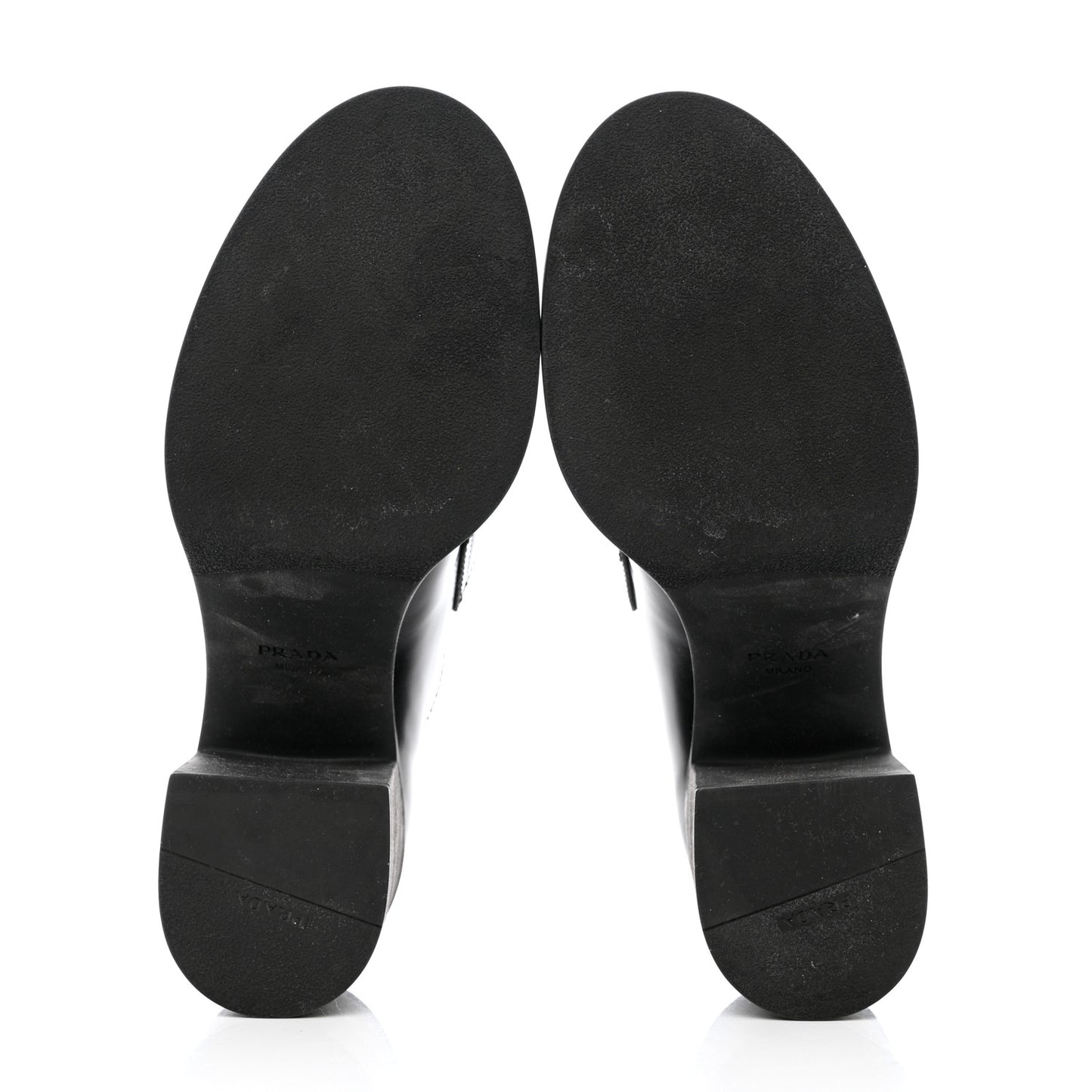 Spazzolato Metal Triangle Logo 85mm Loafers 41 Black