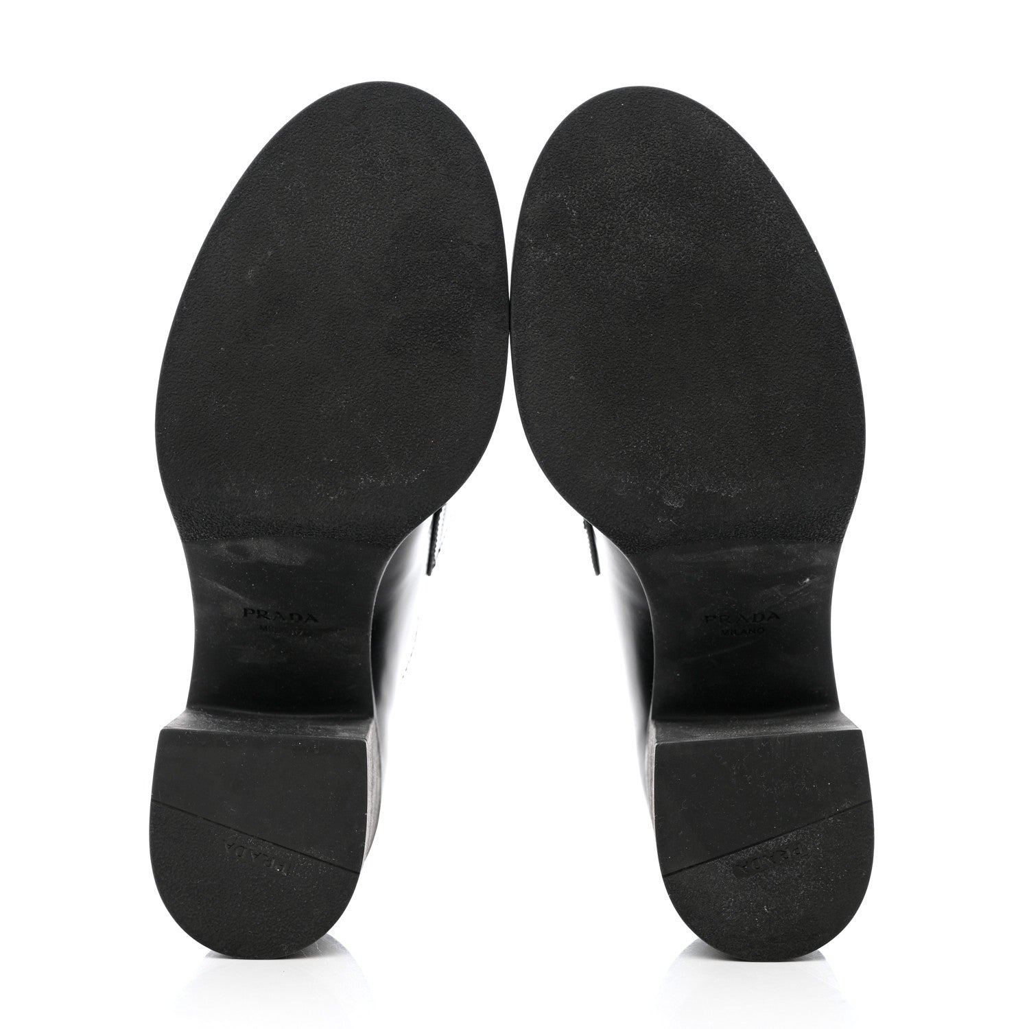 Prada Spazzolato Metal Triangle Logo 85mm Loafers 41 Black 5 of 13