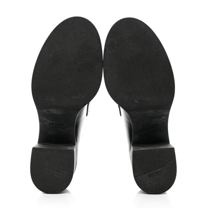 Prada Spazzolato Metal Triangle Logo 85mm Loafers 41 Black 5 of 13