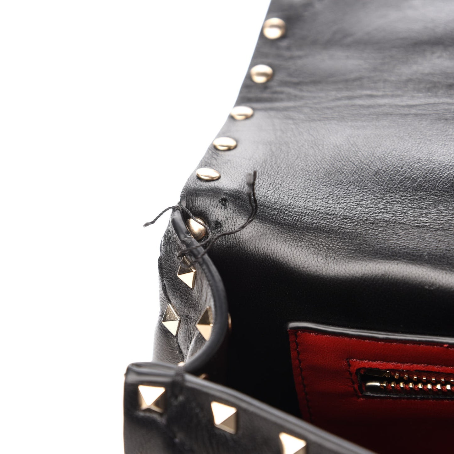 Lambskin Ayers Flames Medium Rockstud Spike Shoulder Bag Black