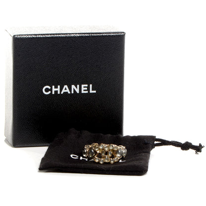 Chanel Poured Glass CC Ring 6 Gold 5 of 5