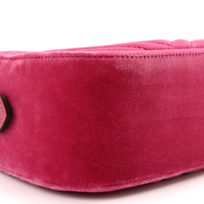 Gucci Velvet Matelasse Small GG Marmont Chain Shoulder Bag Light Raspberry Rose 9 of 10