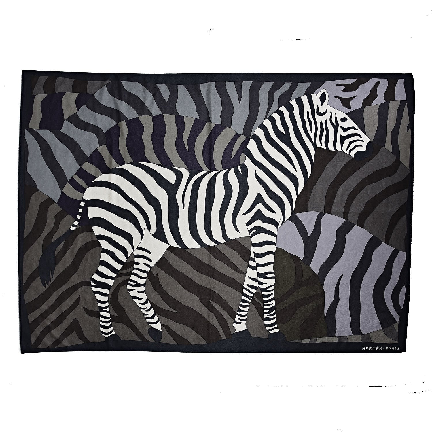 Hermes Cashmere Silk Zebra Blanket 1 of 5