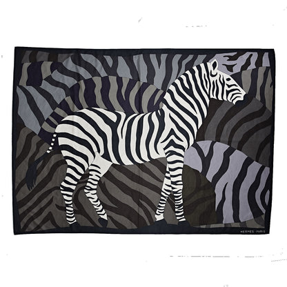 Hermes Cashmere Silk Zebra Blanket 1 of 5