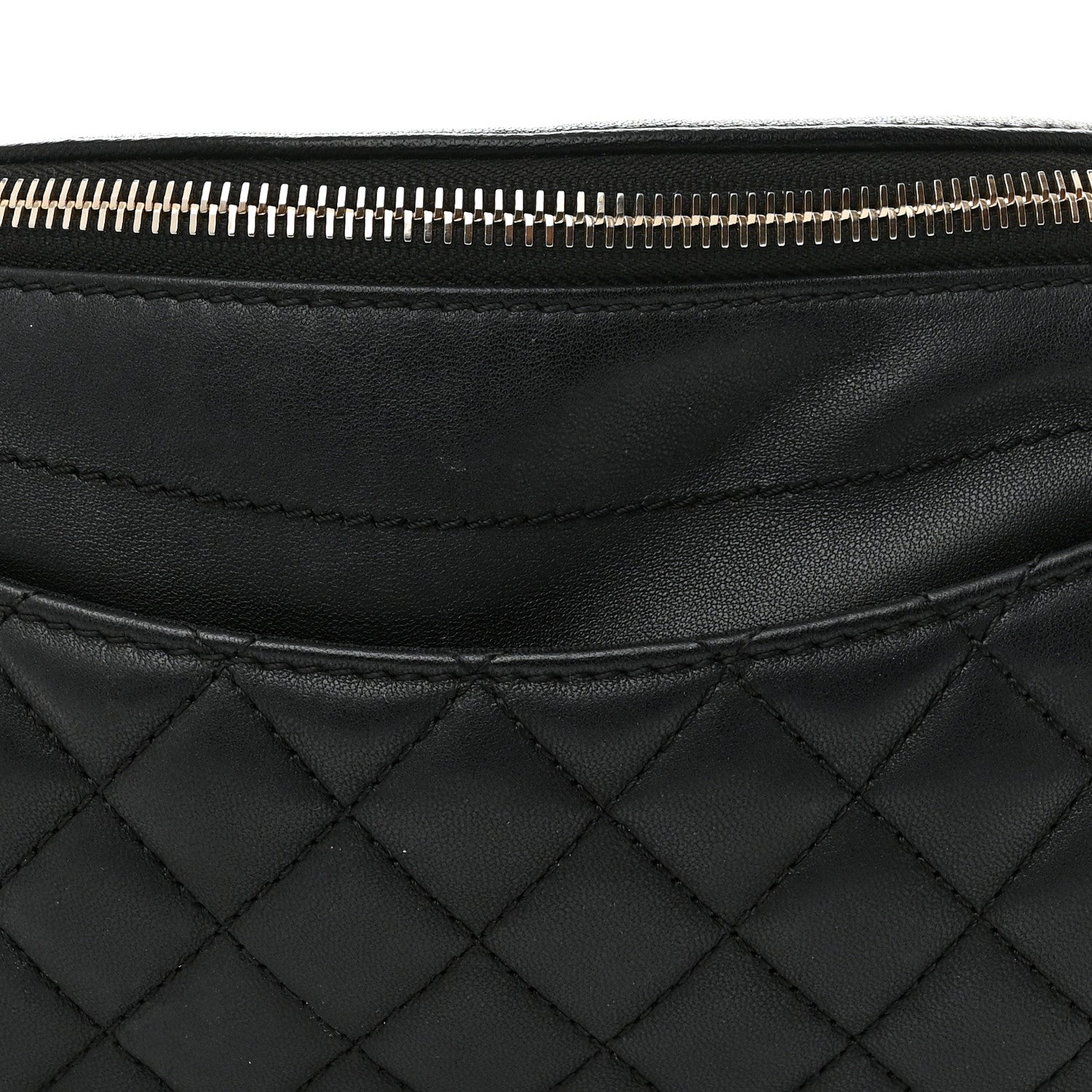 Chanel Lambskin Quilted Waist Bag Fanny Pack Black 8 of 14