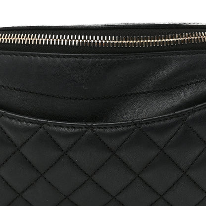 Chanel Lambskin Quilted Waist Bag Fanny Pack Black 8 of 14