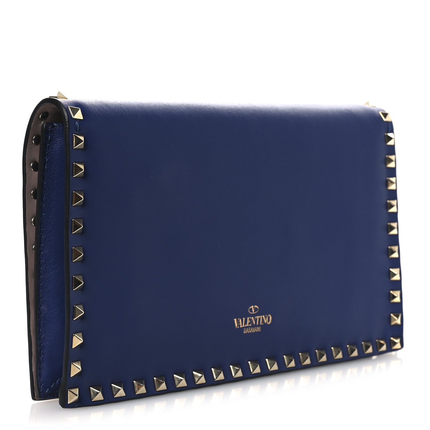 Valentino Garavani Nappa Rockstud Wristlet Clutch Blue 3 of 12