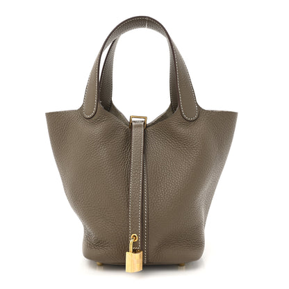 Hermes Taurillon Clemence Picotin Lock 18 PM Etoupe 1 of 13