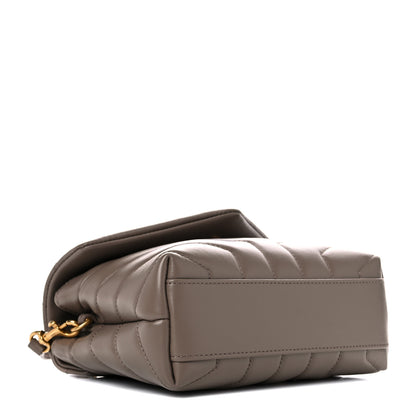 Saint Laurent Calfskin Y Quilted Monogram Toy Loulou Crossbody Bag Taupe 4 of 10