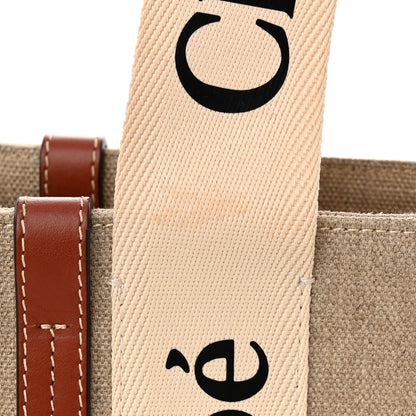 Chloe Cotton Calfskin Medium Woody Ribbon Tote White Brown 13 of 13
