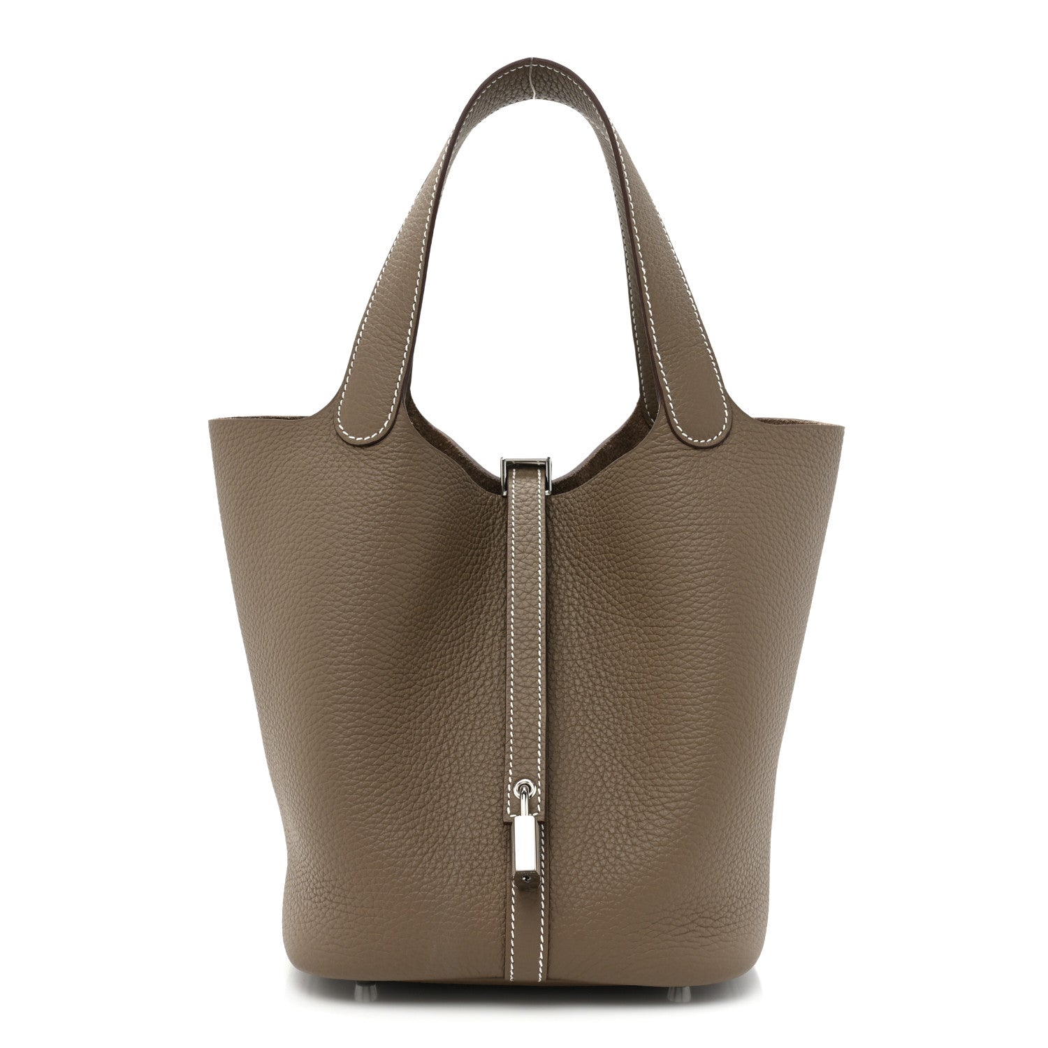 Hermes Taurillon Clemence Picotin Lock 22 MM Etoupe 1 of 10