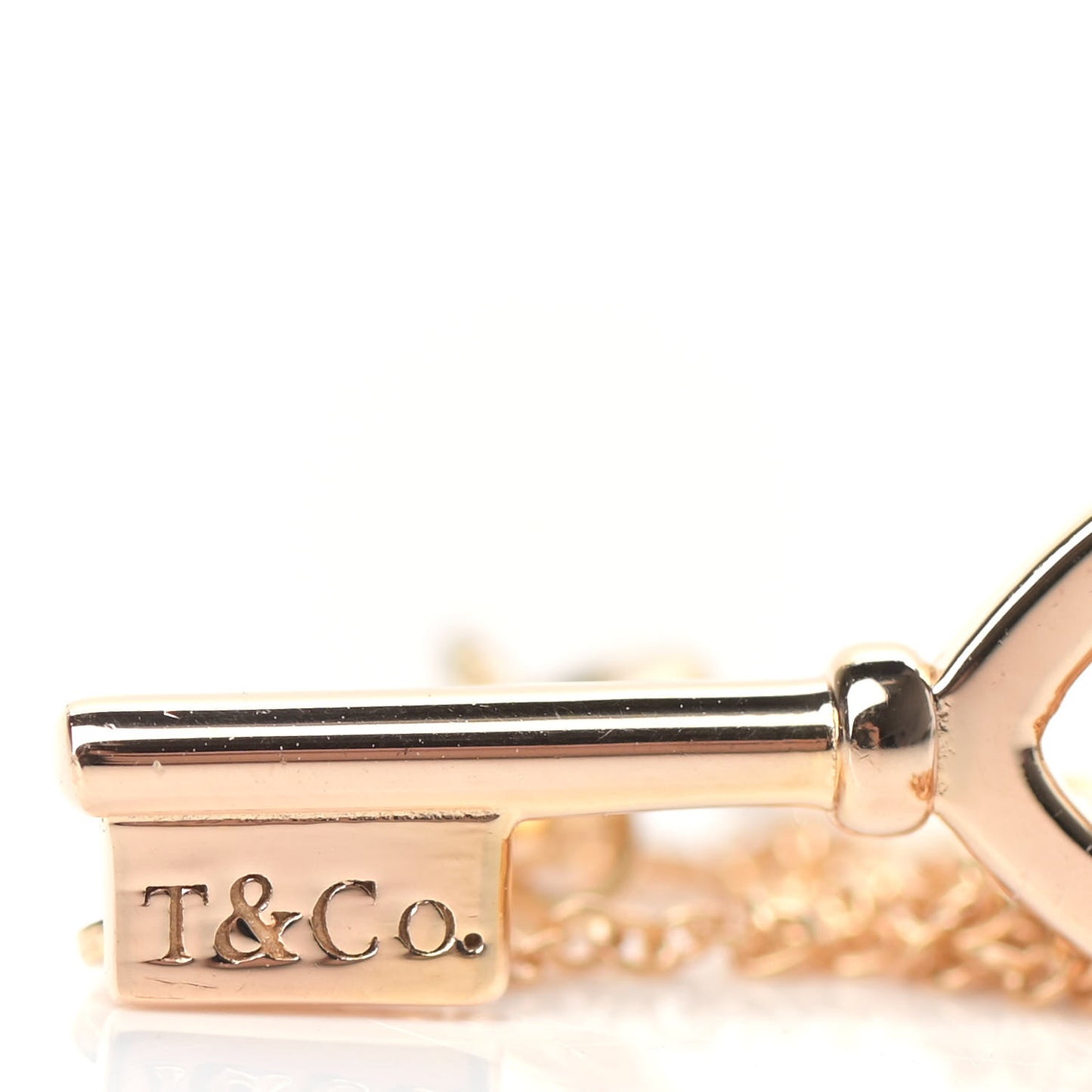 18K Rose Gold Mini Heart Key Pendant Necklace