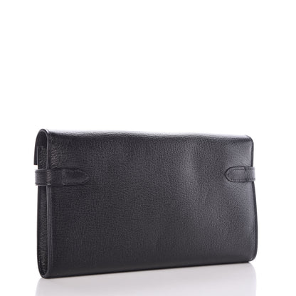 Hermes Chevre Mysore Kelly Longue Wallet Black 3 of 8