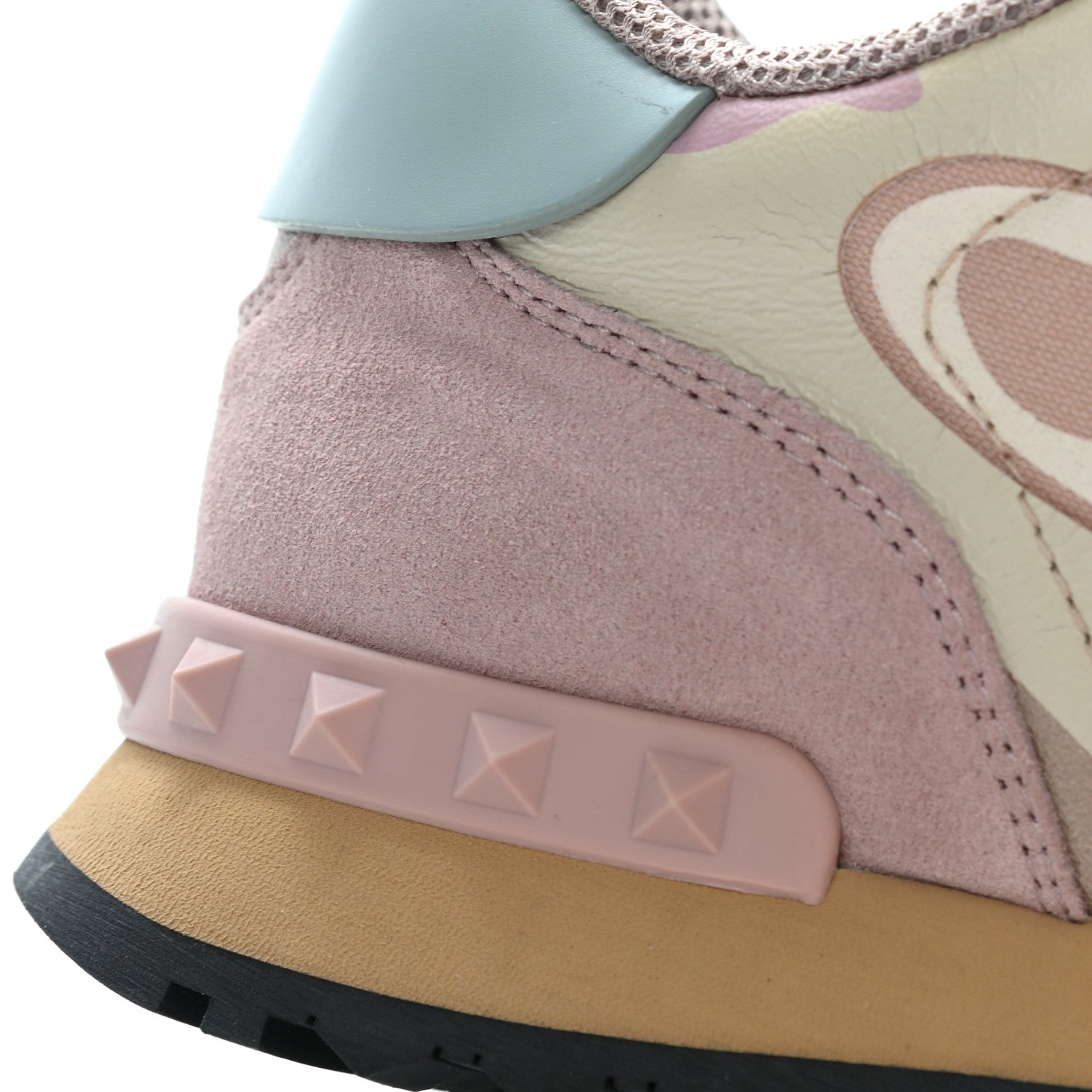 Valentino Garavani Metallic Nappa Suede Camouflage Womens Rockrunner Sneakers 39 Multicolor 10 of 11