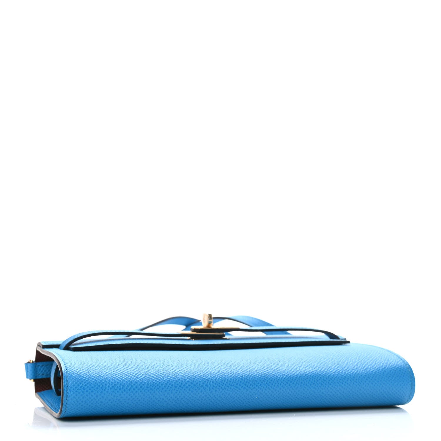 Hermes Epsom Verso Kelly Wallet To Go Bleu Frida Rouge H 4 of 8