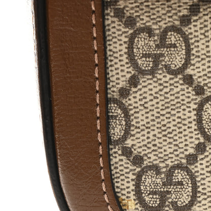 Gucci GG Supreme Monogram Web Mini Horsebit 1955 Shoulder Bag Beige Brown Sugar 14 of 15