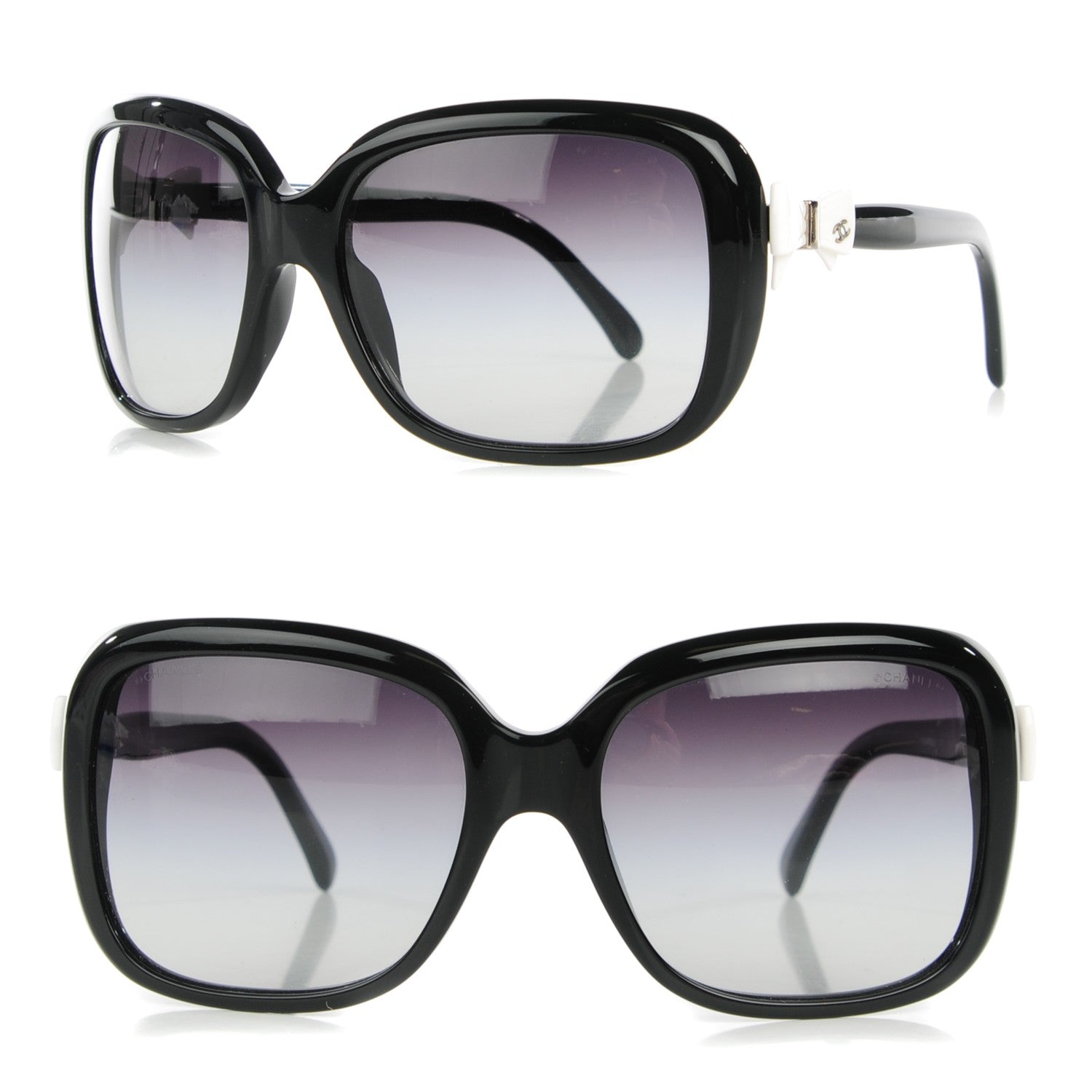 Chanel CC Bow Sunglasses 5171 Black White 1 of 7