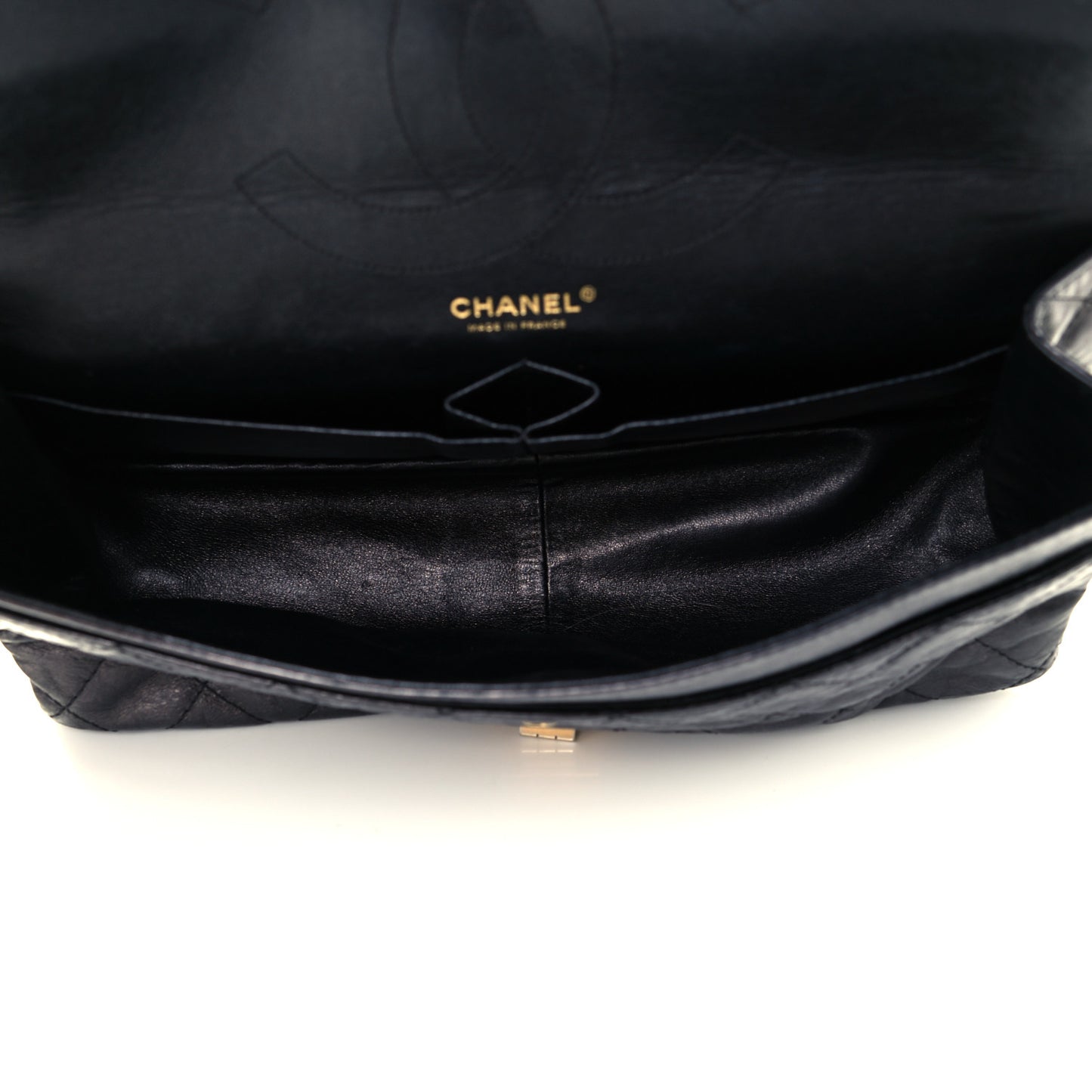Aged Calfskin Quilted 2.55 Reissue 228 Flap Black