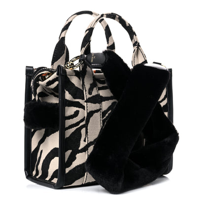 Marc Jacobs Cotton Canvas Zebra Tiger Print Mini The Traveler Tote Bag 3 of 12
