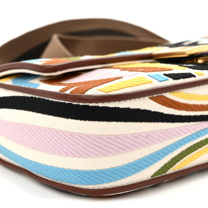 Fendi X SARA COLEMAN Canvas Vitello King Seta FF Fish Eye Embroidered Baguette Grezzo Multicolor Ghianda Grezzo Multicolor Ghianda 9 of 10