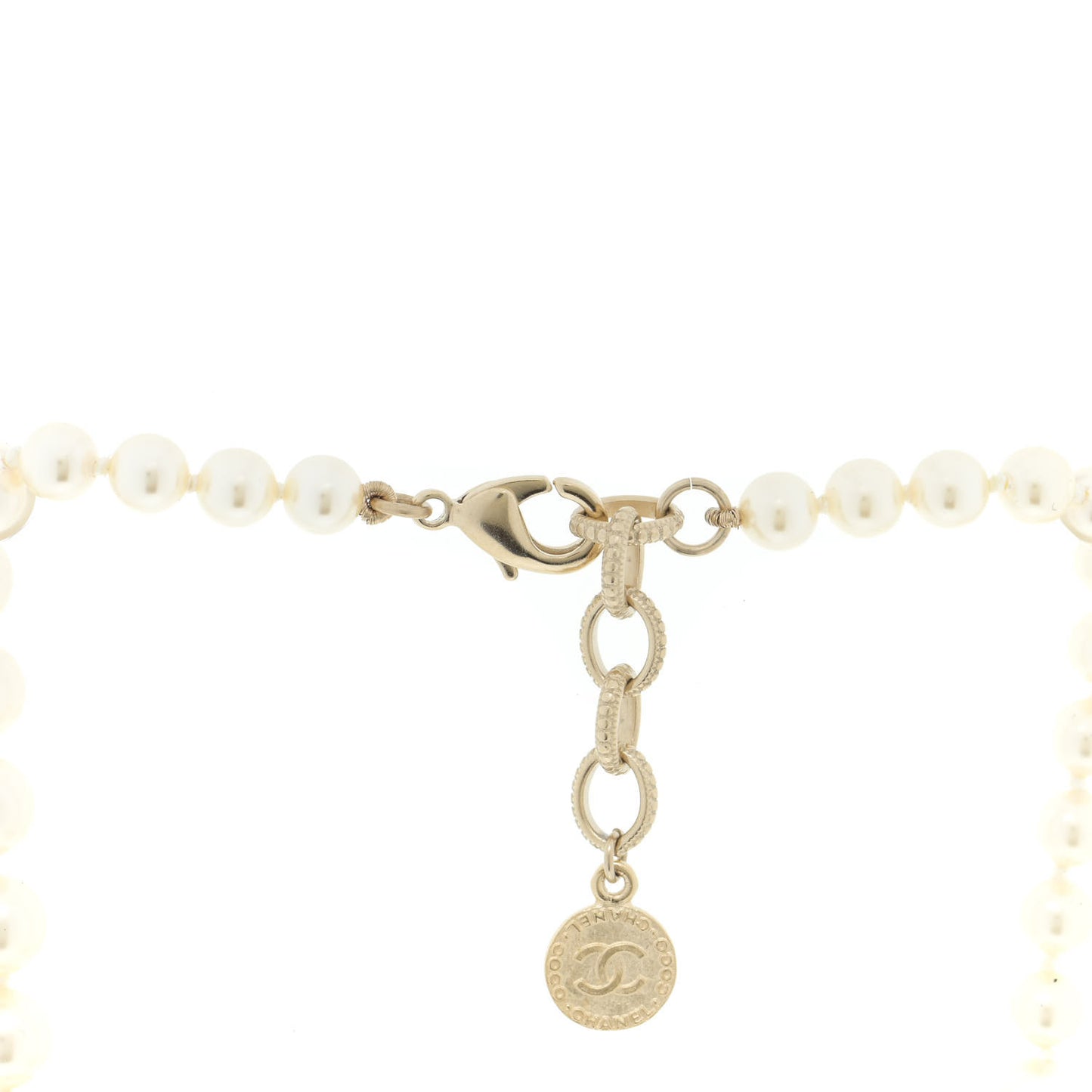 Pearl CC 100th Anniversary Necklace Light Gold