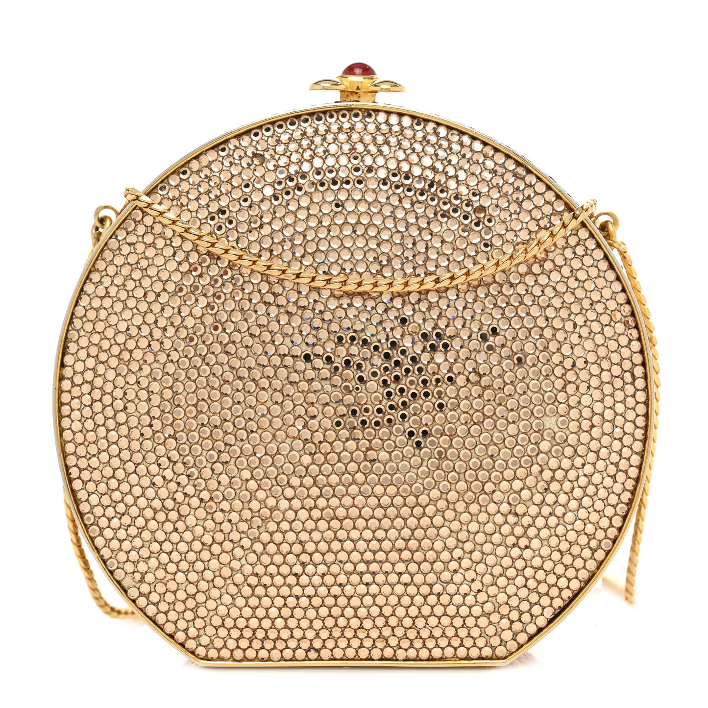 Swarovski Crystal Minaudiere Clutch Gold