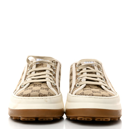 Gucci GG Monogram Womens 1977 Tennis Platform 52mm Sneakers 40 Beige Ebony Mystic White 2 of 10